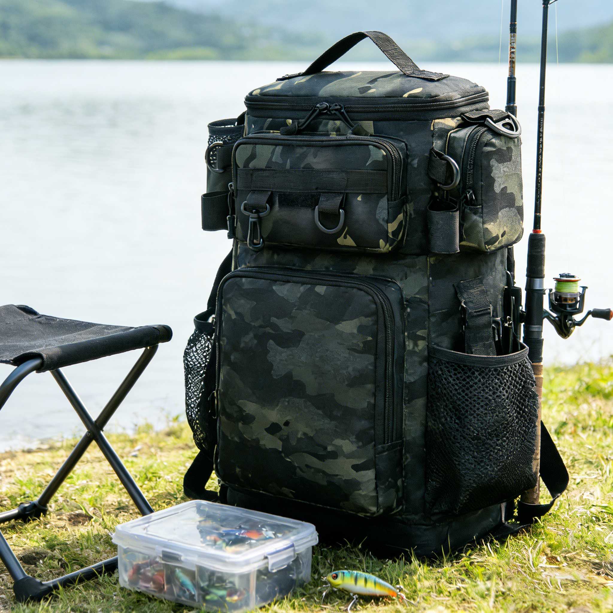 Fishing Rod Fly - 1pc Multifunctional Fishing Tackle, Shoulder Bag,