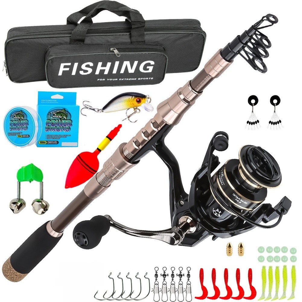 1.8m Carbon Fiber Fishing Rod  - مراجعة Fishing Rod Combo وسعره