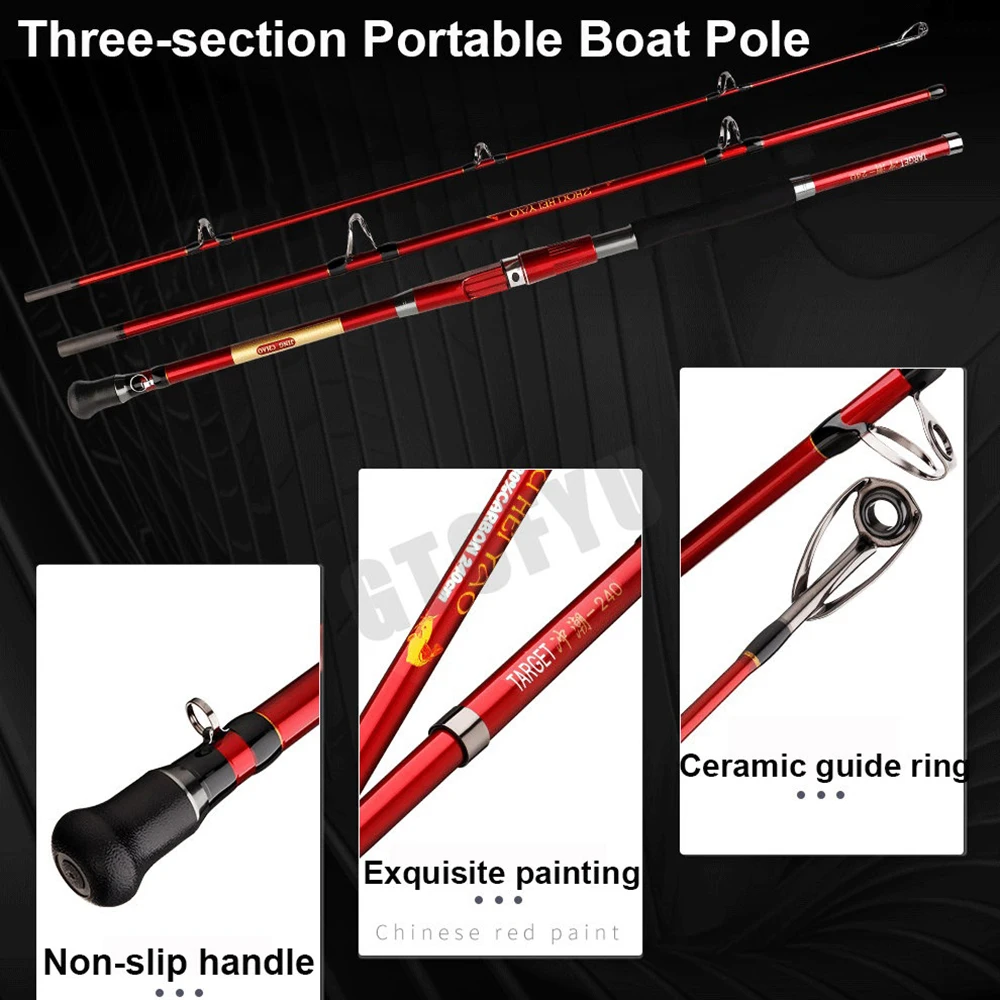 1.8M 2.1M  2.4M Portable 3-Pie - مراجعة Fishing Rod Surf وسعره