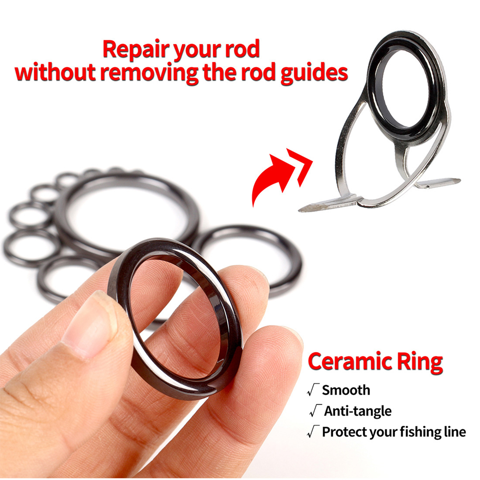 Fishing Rod Guide Repair Kit C - مراجعة Fishing Rod Repair Kit وسعره