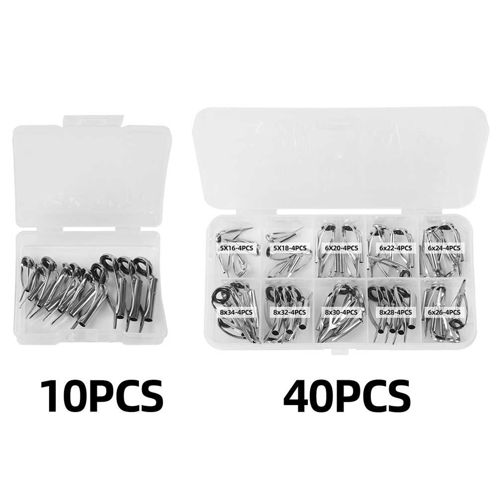 10/40pcs Fishing Rod Guide Rin - مراجعة Fishing Rod Tip Replacement وسعره