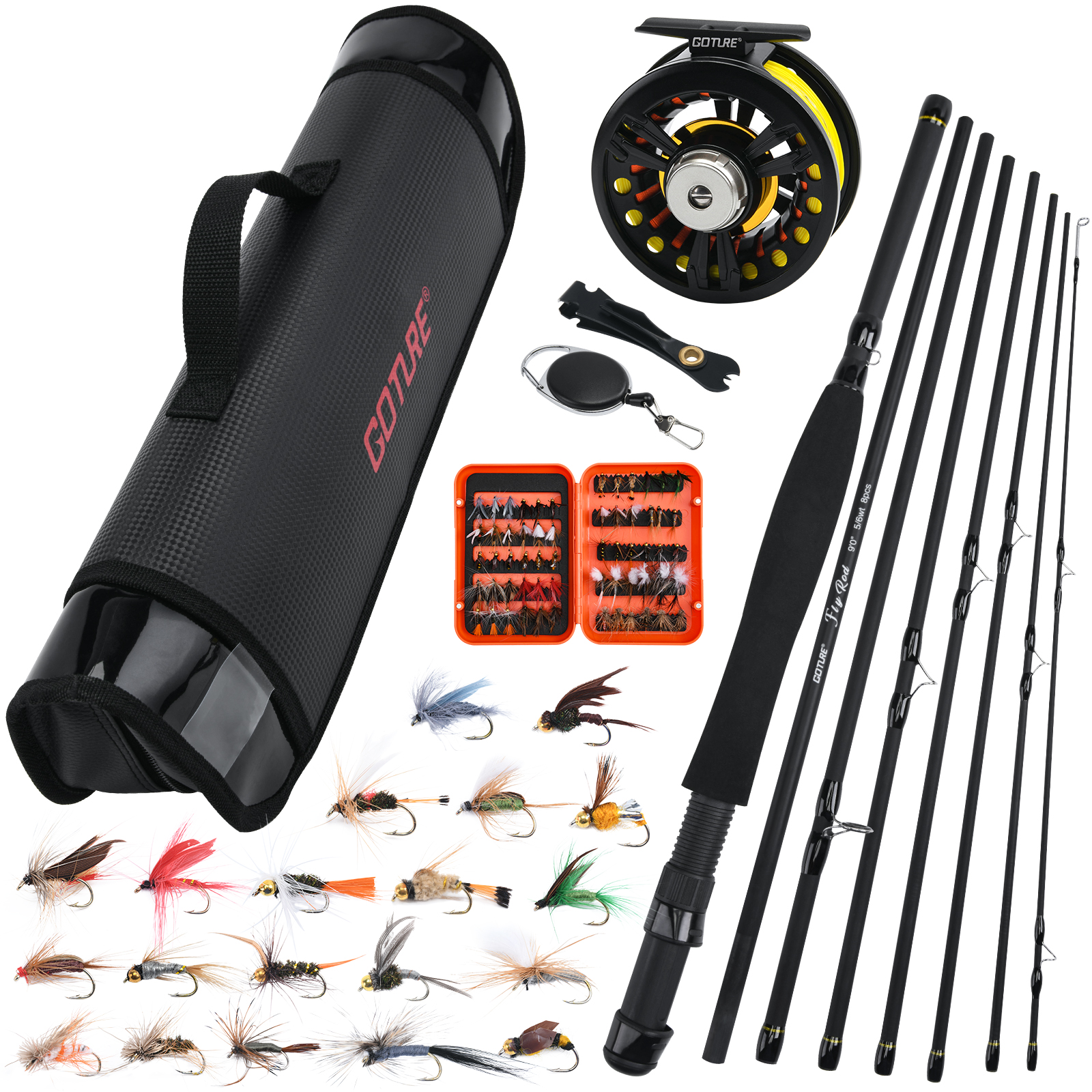 Goture 8Section Travel Fly Fis - مراجعة Fishing Rod Fly وسعره