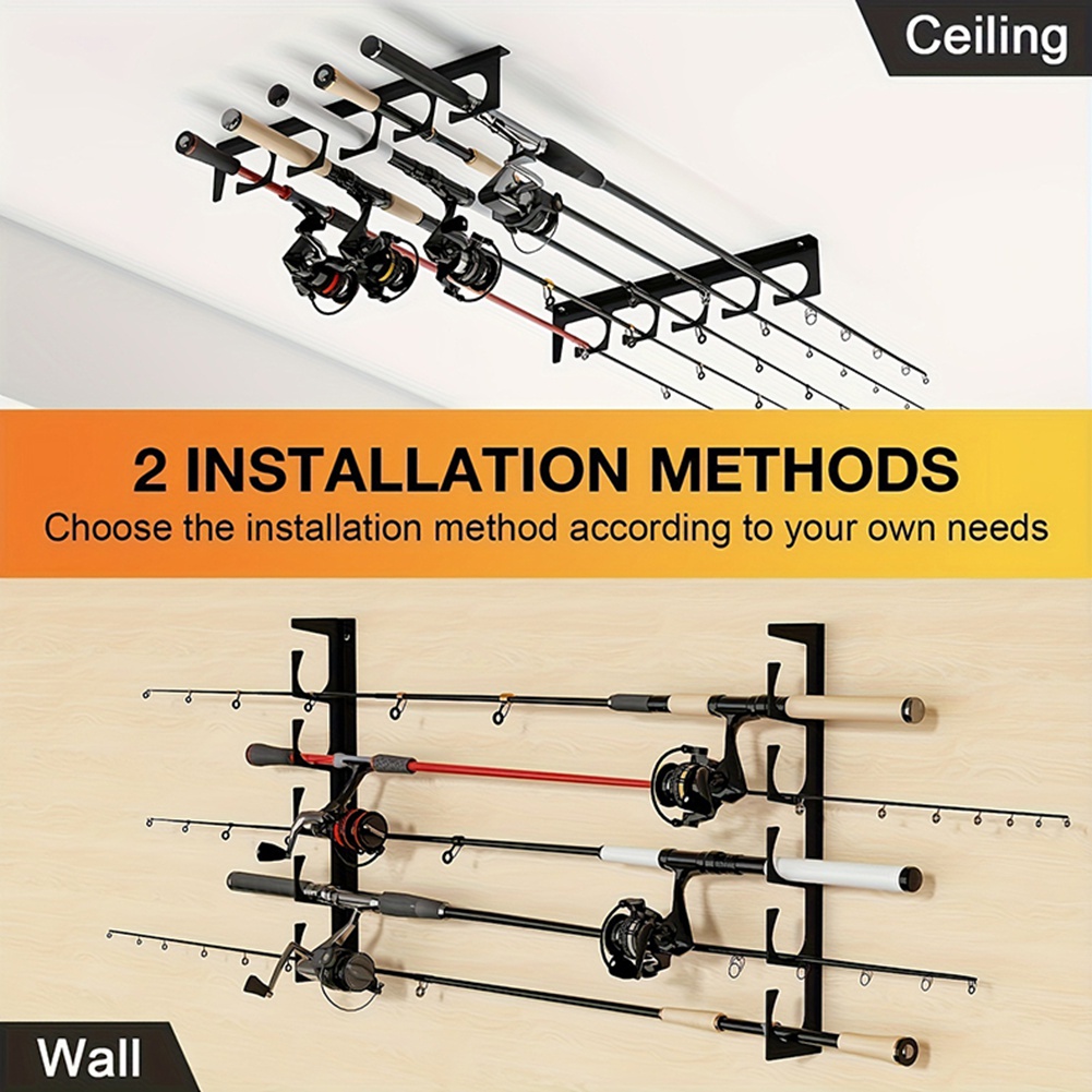 B48B-Wall/Ceiling Mount Fishin - مراجعة Fishing Rod Rack وسعره