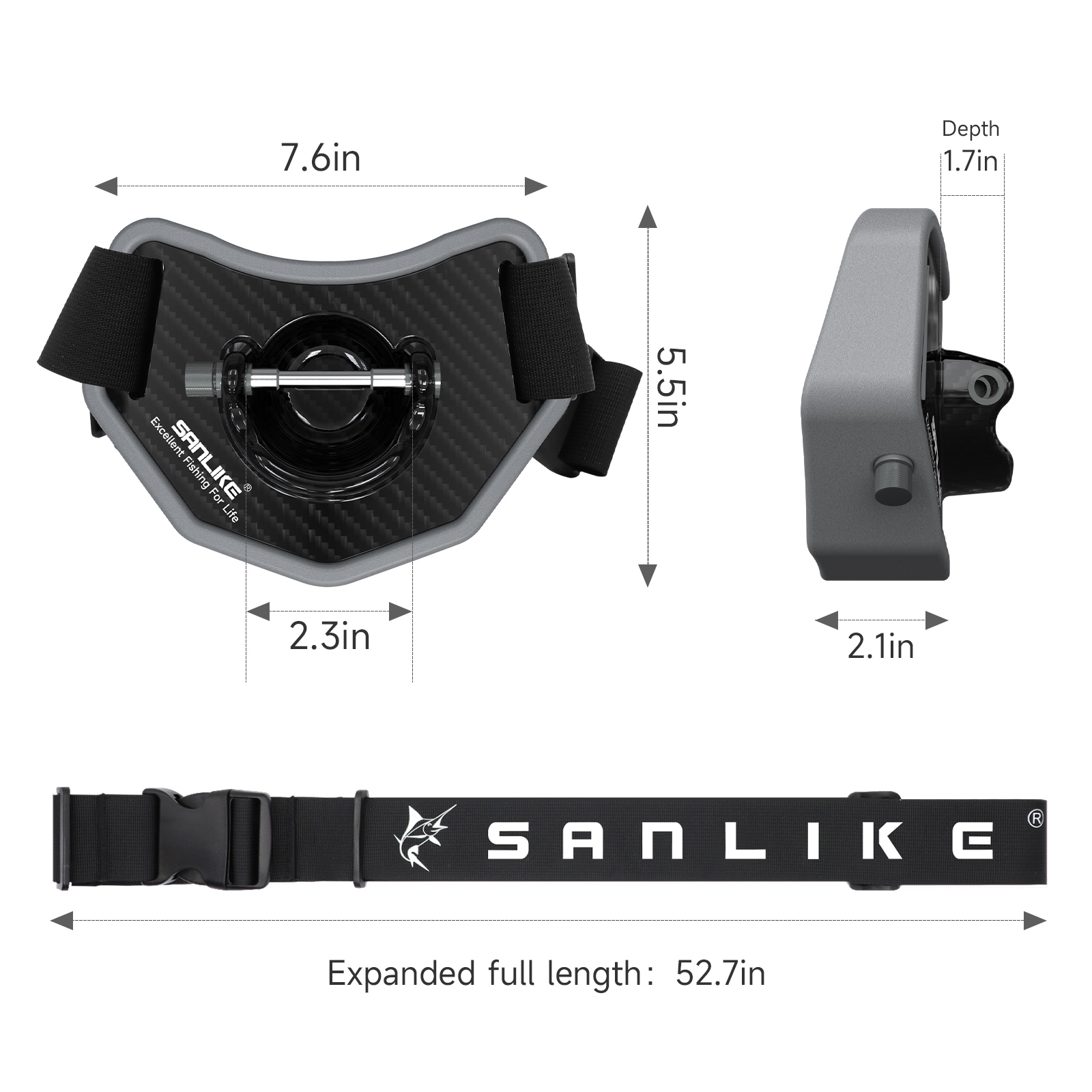 SANLIKE Fishing Fighting Belt  - مراجعة Fishing Rod Carbon Fiber وسعره