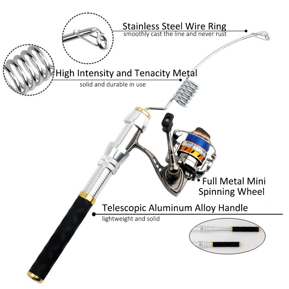 Portable Fishing Rod Telescopi - مراجعة Fishing Rod Spinning وسعره