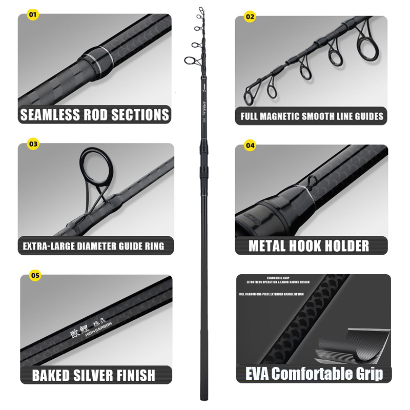 3.0M-4.2M Carp Telescopic Fish - مراجعة Fishing Rod Surf وسعره