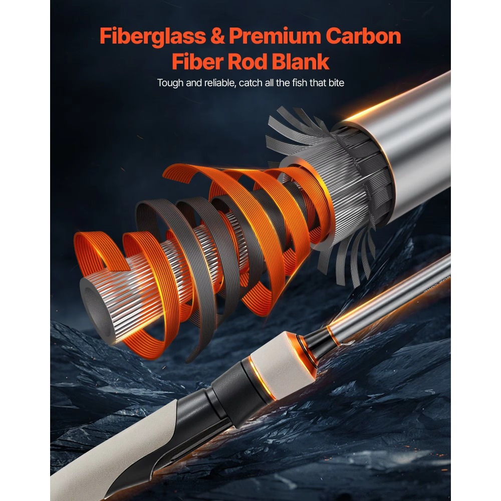 Carbon Fiber Bass Fishing Pole - مراجعة Fishing Rod Combo وسعره