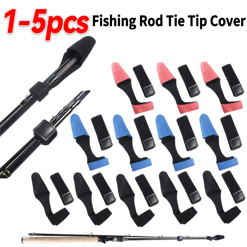 1-5PCS Fishing Rod Tie Tip Cov - مراجعة Fishing Rod Case وسعره