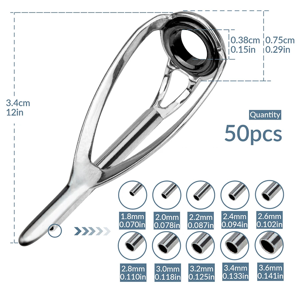 THKFISH 50pcs Fishing Rod Guid - مراجعة Fishing Rod Tip Replacement وسعره
