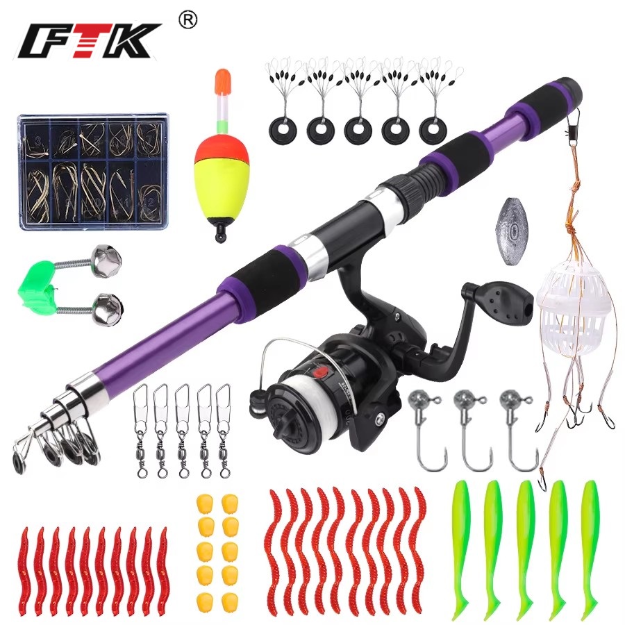 FTK 1.8M Portable Spinning Fis - مراجعة Fishing Rod Combo وسعره